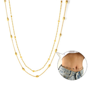 Double Layer Waist Chain Stainless Steel Gold Color <b>Beach</b> Body Jewelry Fashion <b>Accessory</b> - Product Image 1