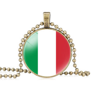 HOTSALE 2026 YYN 287 Landen Nationale Vlag Ontwerp Glazen Koepel Cabochon Hanger Legering Schakelketting Verzilverd Charm Ketting - Product Image 4