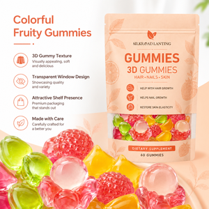 Vente en gros de gommes 3D pour les cheveux, les ongles et la peau, 60 unités, complément alimentaire, vitamines en gommes - Product Image 2