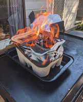 Boîte à barbecue en bambou jetable magique, boîte à charbon de bois portable à combustion totale, à usage unique, pour la famille, le camping en plein air, boîtes à feu, charbon de bois pour barbecue