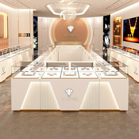 Vitrine de Luxe Personnalisée pour Bijoux – Verre Haute Résistance, Cadre Métallique Doré, Éclairage LED, Écologique, Étanche – Solution Complète pour Magasin