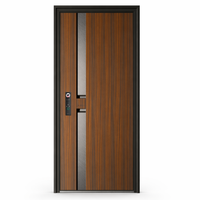 Porte d'entrée sécurisée automatisée avec reconnaissance faciale 3D, panneau métallique massif, entrée de villa futuriste, pour appels d'offres professionnels