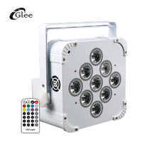 Projecteur LED sans fil 9*18W RGBWA+UV 6-en-1 à batterie avec contrôle DMX, Wi-Fi et télécommande IRC