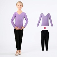 Pantalon de jogging ample pour enfants BX4036, noir, taille élastique, coupe carotte, décontracté, pour filles, idéal pour la danse et la pratique de la danse classique