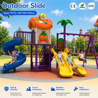 Équipement de terrain de jeux extérieur pour enfants, toboggan en plastique commercial, balançoire, imperméable, non toxique, taille personnalisable pour hôtel, complexe hôtelier