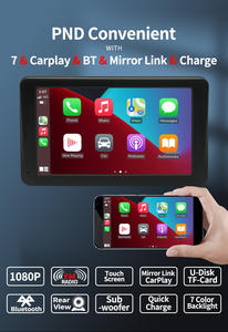 Écran MP5 CarPlay de <span class=keywords><strong>7</strong></span> <span class=keywords><strong>pouces</strong></span> portable pour tableau de bord de voiture avec transmission FM, intégration CarPlay et Android Auto - Product Image 3