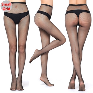 Quần tất lưới màu đen nhẹ cho nữ ff4110 Quần lưới đồ lót vớ Fishnet gợi cảm cạp cao họa tiết Nén Màu trơn - Product Image 3