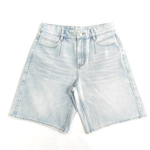 Traje de verano cómodo de alta calidad Algodón azul claro Mujeres Fit Pantalones cortos de mezclilla Ropa de exterior de moda - Product Image 1