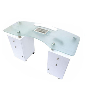 Mesa de Manicura de Vidrio Templado Dongpin Beauty con Gabinete de Almacenamiento Móvil 3453 para Uso en Oficina - Product Image 2