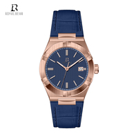 Montre pour homme en acier inoxydable personnalisée avec logo, mouvement à quartz, bracelet en cuir/silicone et cadran en verre