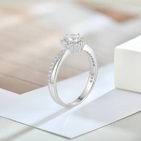 Bague de couple tendance en argent sterling S925 avec diamant brillant et zircone moissanite personnalisée pour envoyer un message d'amour à votre petite amie
