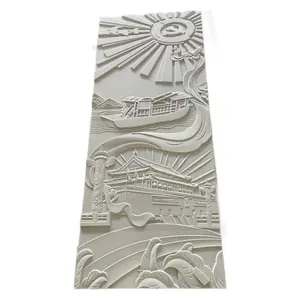 Mural <span class=keywords><strong>Relief</strong></span> Batu Marmer Putih Pola 3D LC Foam Keramik Dinding Pembatas Kampus Dinding Pintu Sambutan dengan Fitur Ukiran & Pahatan - Product Image 5