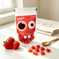 Sachet alimentaire refermable en papier kraft imprimé sur mesure avec fenêtre pour noix, bonbons et fruits secs