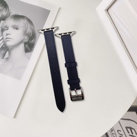 CHARM Bracelet en cuir véritable élégant et minimaliste en stock pour femmes, amincissant pour les bracelets de montre - iWatch 7/SE