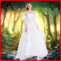 Robe blanche pour femme, costume de la Reine Alice au pays des merveilles