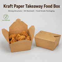 Boîte à lunch jetable en papier kraft pour la restauration à emporter, emballage alimentaire commercial pour la livraison de restauration rapide, poulet frit coréen, en-cas