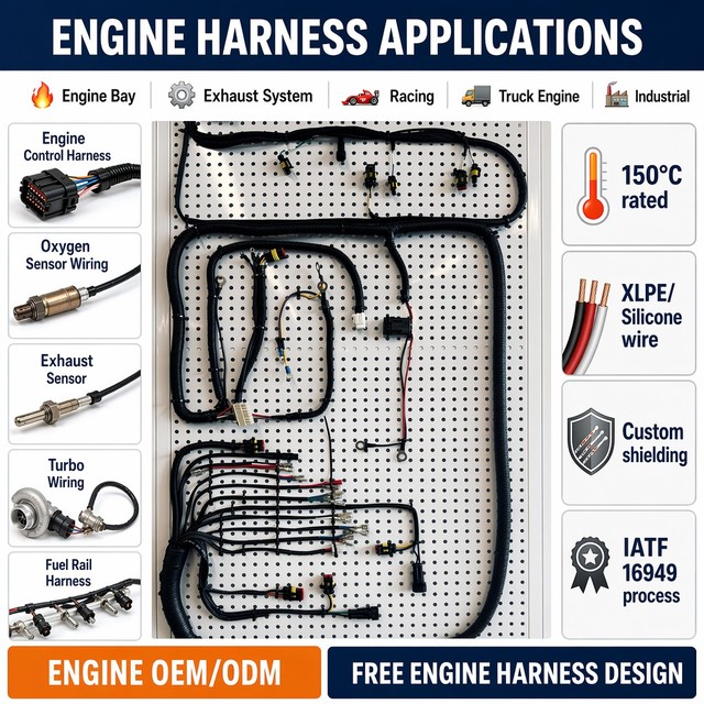 High Temperature Resistance Automotive Engine Wiring Harness IATF16949 Certified