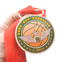 Médaille de la Ligue de Basketball Mongole en Or Brillant 3D en Relief, Personnalisée en Usine, de Haute Qualité, avec Impression UV pour Événements Sportifs
