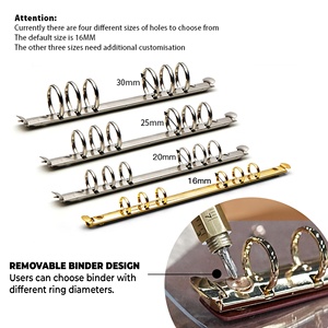 Refillable chất kết dính máy tính xách tay tùy chỉnh PU da Tri gấp Dây Kéo Túi Chất lượng cao NFC tùy chọn A6 rời lá kinh doanh tổ chức - Product Image 5