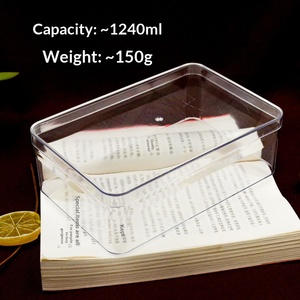 Caja de plástico rectangular transparente de gran capacidad, apta para uso alimentario, contenedor transparente portátil para exhibición de galletas de panadería, hierbas secas - Product Image 6