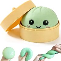 Jouet géant à presser en forme de dumpling de 9 cm, couleurs assorties, pour enfants, avec paillettes, mystère, anti-stress, en forme de boulette, avec cuiseur vapeur
