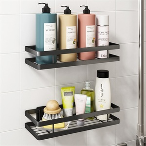 Étagère d'angle moderne en alliage de zinc pour salle de bain, sans perçage, à un seul niveau, pour rangement sous lavabo ou toilettes - Product Image 3