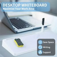 Tableau blanc en verre pour bureau avec rangement et surface d'écriture effaçable à sec