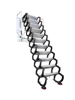 Escalier de grenier moderne entièrement automatique pliable avec rampes en aluminium, système de tirage télescopique pour villa extérieure et cuisine