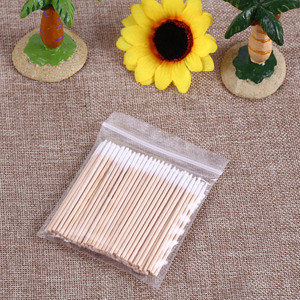Aplicador de Algodão Biodegradável Estéril para Uso Dental, Cílios, Batom, Tatuagem, com Ponta de Bambu - Product Image 5