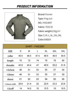 Taktisches Frosch-Hosen- und Hemd-Set |   Gewebte Polyester/Baumwoll-Formelle Atmungsaktive Hochleistungs-Kampfuniform |   OEM / ODM verfügbar - Product Image 3