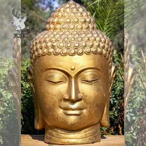 Наружное украшение для дома, сада, металлическое ремесло, большой размер, голова Будды, бронзовая скульптура, бронзовая статуя Будды, бюст