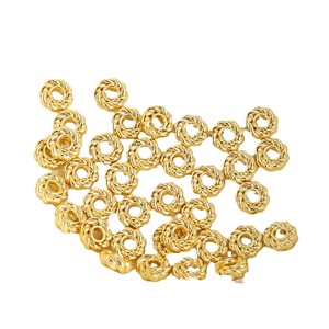 Twisted Gold Spacer <b>Beads</b> 5X2X1.5mm Round DIY Jewelry Making Components for Necklaces Bracelets Chains Wholesale - Product Image 5