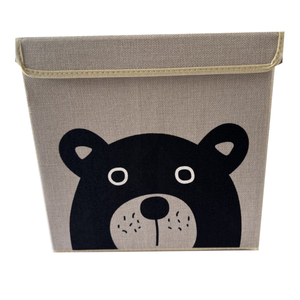 Cube de rangement 100 % non toxique et sans odeur pour chambre d'enfant, bac <span class=keywords><strong>à</strong></span> jouets écologique en tissu vierge 80g avec motif ours mignon, pliable - Product Image 6