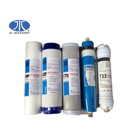 Kits de cartouches de filtre de rechange PP+CTO+UDF+RO Membrane+ T33 pour purificateur d'eau de machine à osmose inverse domestique