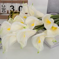 Bunga Calla Lily Ungu PU Besar Buatan Alami Tampilan Asli untuk Dekorasi Ruang Tamu, Pernikahan, dan Luar Ruangan