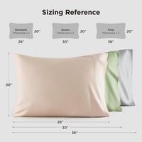 Taies d'oreiller rafraîchissantes en bambou de luxe personnalisées, housse de coussin écologique respirante, douce et soyeuse pour l'été