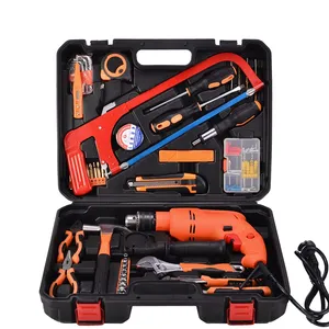 Multifunction super hand tool box 52 in 1 carbon steel clock batch electric drill tool cabinet for household