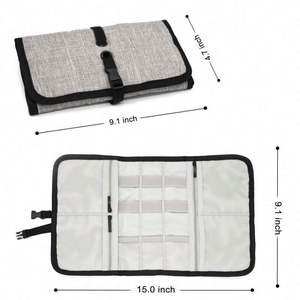 Échantillon gratuit, organiseur de câbles de voyage portable enroulable, sac pour accessoires électroniques d'ordinateur - Product Image 6