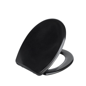 Europe UF Duroplast Housse de siège de toilette noire en forme de <span class=keywords><strong>O</strong></span> avec fermeture en douceur à dégagement rapide - Product Image 4