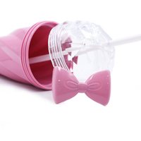 Gobelet réutilisable pour crème glacée, mignon et kawaii, en plastique, avec paille, pour filles, idéal pour l'école