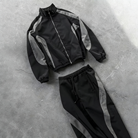 Ensemble de survêtement pour homme, coupe-vent imperméable de qualité supérieure, en nylon, avec fermeture éclair, taille plus, pantalon de jogging streetwear, 2 pièces