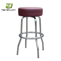 Tengyuan Tabouret de bar moderne en métal Noir Rouge Chaise pivotante en fer pour hôtels et restaurants Meubles de restaurant en stock