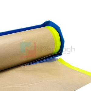 Rollo de papel de enmascarar de precinta acrílica con dispensador utilizado para cubrir y proteger superficies durante tareas de pintura - Product Image 3
