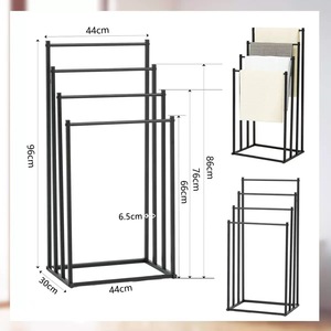 Porte-serviettes à 4 niveaux 96CM pour salle de bain Porte-couvertures en métal autoportant pour l'extérieur de la chambre à coucher Séchoir à serviettes - Product Image 6