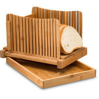 Planche à découper réglable en bambou avec plateau à miettes, coupe-pain manuel pliable pour cuisine, qualité alimentaire, vente en gros