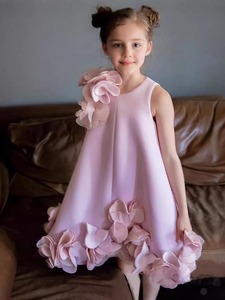 Robe de princesse blanche sans manches coupe droite <span class=keywords><strong>pour</strong></span> fille, nouvelle robe de mariée princesse florale 3D <span class=keywords><strong>pour</strong></span> filles, très populaire - Product Image 2