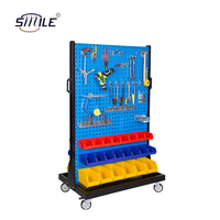 CHNSMILE Étagère murale à trois niveaux personnalisée pour le rangement d'outils de garage avec crochets métalliques
