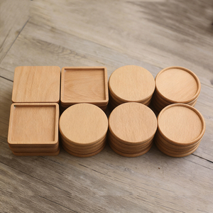 Custom Natural Black Walnut Round Square Cute Wooden Wine Beer Coffee Tea Cup <b>Coaster</b> Mat - Product Image 6