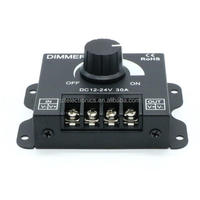 Variateur de lumière LED 12V 24V 30A, contrôleur de variateur PWM rotatif pour bande LED, interrupteur de gradation pour éclairage LED