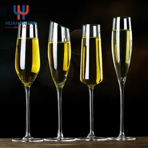 Toptan fantezi özel Logo farklı boyut düğün parti kurşunsuz renkli saplı şampanya kadehi flüt